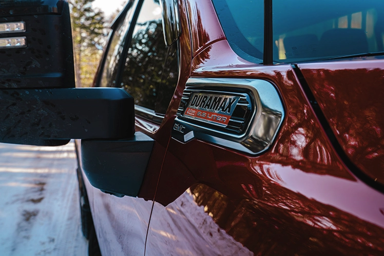Close up of Duramax Diesel pickup truck