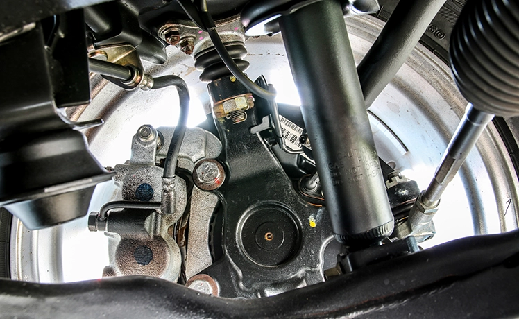 Inside view of disc brake and plate wheel stock