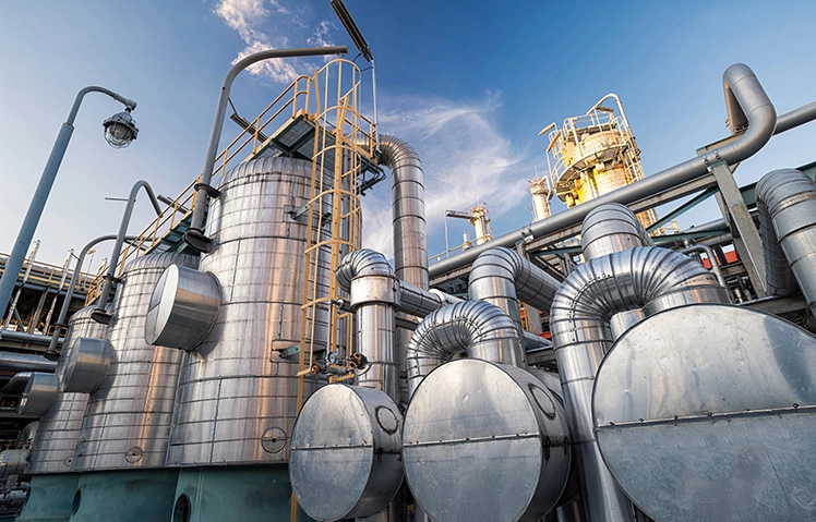 Storage tanks outside of a diesel refinery