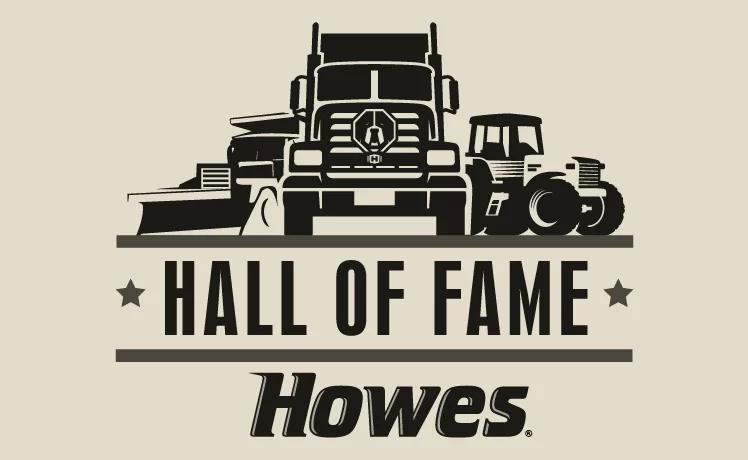 Howes Hall of Fame logo consisting of construction vehicle, semi-truck, and tractor over the words Howes Hall of Fame